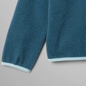 Solid Color Sweatshirt Fleece Material Button Closure Stand Collar Casual Wear Design With Customized Logo Design OEM Service - Product Image 3