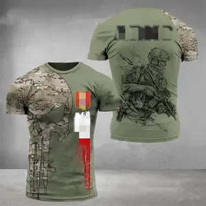 <span class=keywords><strong>T-Shirt</strong></span> de camouflage unisexe imprimé en 3D Style Hip Hop <span class=keywords><strong>T-Shirt</strong></span> d'entraînement en tissu tricoté à manches courtes avec motif camouflage tactique Hommes Femmes - Product Image 6