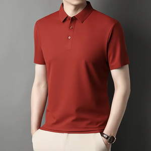 <b>High</b> Quality Wholesale Ice Silk Polo <b>Shirt</b> in Summer Loose <b>Collar</b> Short Sleeved <b>Men's</b> Polo <b>Shirts</b> Business Solid Color T-<b>shirt</b> - Product Image 3