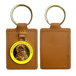 Insigne en métal avec logo de fabrication porte-clés en cuir personnalisé - Product Image 2