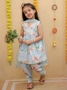 Shalwar Kameez индийский Punjabi Pakistani Patiala Salwar для детей девочек для свадьбы и праздничной вечеринки одежда в стиле <span class=keywords><strong>Dhoti</strong></span> - Product Image 2