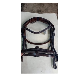 Bride de cheval rembourrée souple de haute qualité avec cristaux de roche et dessus en cuir verni pour l'équitation fabricant indien en gros - Product Image 5