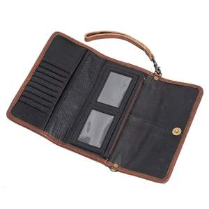 Cartera de cuero genuino de moda occidental para mujer, con diseño Floral, ranuras para tarjetas hechas a mano de calidad superior - Product Image 4