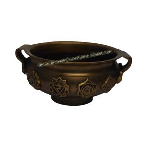 Quemador de incienso de carbón de siete Chakra de latón antiguo, soporte de incienso Bakhoor de alta calidad para oficina, templo, oración, difusor caliente - Product Image 1