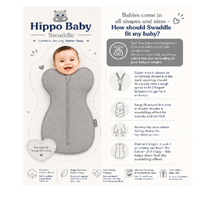 Elegant Hippo Baby Swaddle Gray Ultra Soft Breathable Infant Sleep Sack Luxury Newborn <b>Comfort</b> Design - Product Image 3