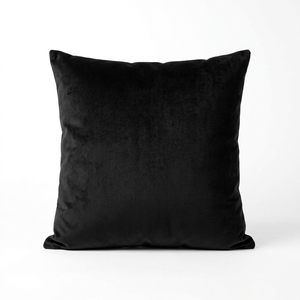Housse de coussin décorative carrée en tissu tissé noir uni doux pour garçons et filles, avec franges, pour canapé, lit, salon, textile de maison - Product Image 1