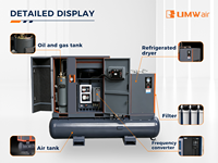 Compresseur d'air à vis rotatif grande capacité, double réservoir, compresseur à vis industriel pour atelier de réparation automobile