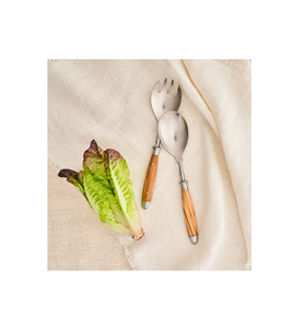 Pinzas para ensalada de cobre Servidores de ensalada con mango anudado Mezcla Cena Tenedor Cuchara Mango largo calidad superior - Product Image 4