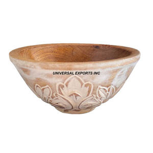 Bol à salade en bois de luxe Bol de service fait à la main de qualité supérieure Bol à chocolat décoratif de table rond - Product Image 3