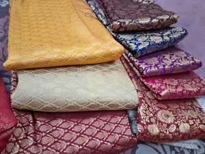 Rich Look Jacquard Brocade Fabric with Embossed Designs for Clothing Decoration Available in Multiple <b>Shades</b> - Product Image 6