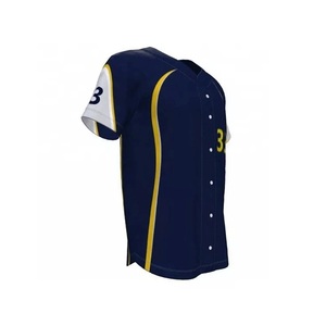 Maillot de baseball/softball unisexe à boutons, respirant, séchage rapide, 100 % polyester, impression numérique, manches courtes, nom d'équipe personnalisé - Product Image 2