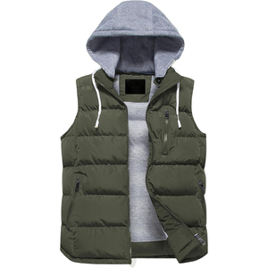 Otoño 2025 ropa Puffer chaleco mujeres hombres Unisex logotipo personalizado sin mangas Puffer chaqueta con capucha de lana de algodón Chaleco de poliéster - Product Image 5