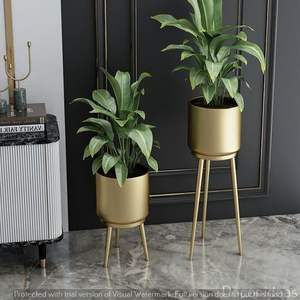Modern Metal Planter Handcrafted Antique <b>Brass</b> Detailing Premium Finish Eco-Friendly Customizable for Luxurious Garden Decor - Product Image 4