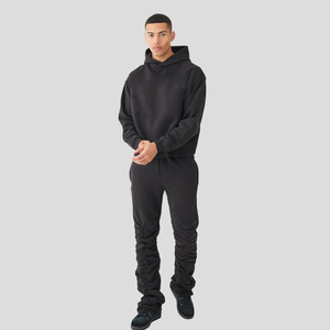 ชุดวอร์มแนวสตรีทแบบสวมหัวมีฮู้ดสำหรับผู้ชายกางเกงเข้ารูปผ้าฝ้าย100% กรดซักได้ - Product Image 1