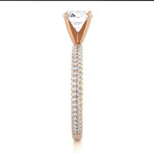 แหวนเพชรโมอิสซาไนต์สเตอร์925เงินทรงกลมแหวนหมั้นเพชรโมอิสซาไนต์ - Product Image 3