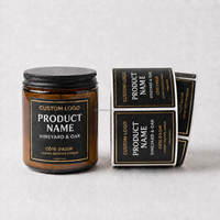 Autocollants personnalisés avec logo, étiquettes imperméables pour bougies, autocollants en papier texturé pour pots de bougies en cire de soja, étiquettes adhésives de luxe, impression
