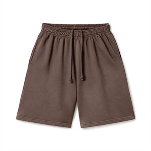 Custom Plain <b>Brown</b> Shorts <b>Men</b> Women Streetwear Casual Elastic Waist Drawstring Loose Fit Soft Comfortable Summer Bottoms - Product Image 1