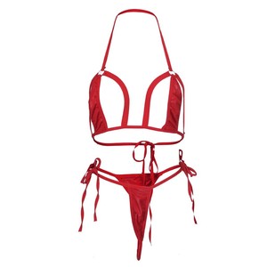 เซ็ตบิกินี่ระบายอากาศแห้งเร็ว2ชิ้นแบบ XS-XL สีพื้นพิมพ์ลายโลโก้ด้านหน้าสำหรับชุดว่ายน้ำกำหนดโลโก้ได้เอง - Product Image 4