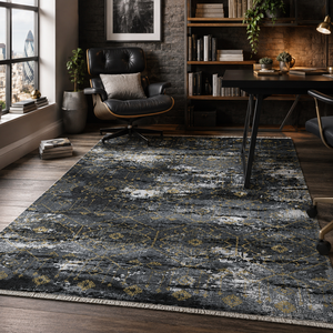 <b>Rug</b> Weavers RW7090 Contour Charcoal Modern Washable <b>Rug</b> Dropshipping Wholesale Washable Chenille 10 Sizes - Product Image 5