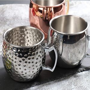 Wholesale Stainless Steel Cup Cocktail Moscow Mule Mugs 550ml Beer Mug Bar Tools Champagne Silver Moscow Mule Mug with Handle - Product Image 1