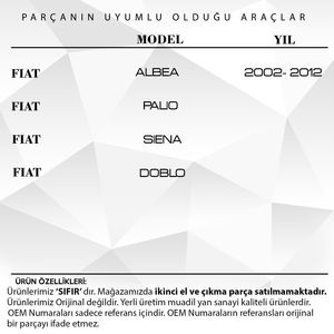 Clip de joint de porte en verre pour Fiat Doblo, Albea, Palio, Siena (expédition du fabricant turc) Code de produit: CLS2250 - Product Image 2