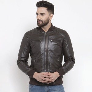 Chaqueta de cuero genuino para hombres Chaquetas de cuero puro a precio asequible Chaqueta de cuero transpirable para hombres con personalización - Product Image 1
