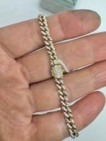 14K Or Pur 2Ct VS1 Véritable Diamant Rond Entièrement Pavé Chaîne Cubaine Bracelet De Luxe Hiphop Fine Jewelry Or 5mm Bracelets En Gros
