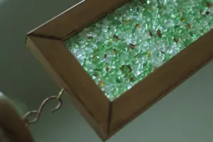 Stile fatto a mano ecologico a forma di diamante scatola di vetro sabbia vetro mare campanelli eolici per gli acquirenti campanelli eolici