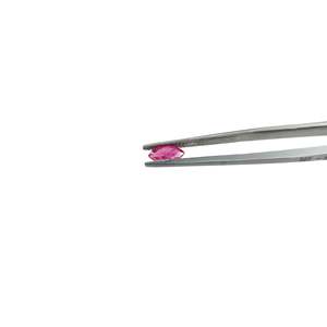 Rubis naturel du Mozambique, taille marquise, non traité, 4x8mm, diamant coussin lâche avec teinte rouge rose, traitement poli à la chaleur - Product Image 2
