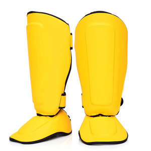 Livraison gratuite personnalisé adulte coup de pied Taekwondo protège-tibias PU équipement de protection des jambes pour l'entraînement de boxe - Product Image 1