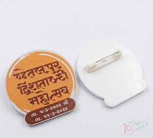 Custom Acrylic Pocket Badge Pin with Custom Logo & Color Branding 75x20mm Custom Shape Digital Printing - Product Image 2