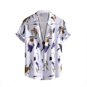 Transpirable de secado rápido con estampado de salpicaduras Beach Hawaii Tela suave ligera Ajuste regular Camisas de vacaciones con estilo - Product Image 4
