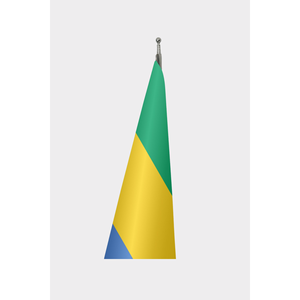 Drapeau officiel du Gabon pour intérieur, imprimé numériquement, en nylon, plastique, polyester, soie, avec mât en aluminium, pour l'assurance automobile et l'éducation - Product Image 3