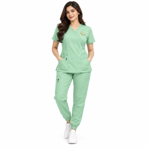 Parfait pour les infirmières, les médecins, les cliniques, les femmes : uniforme médical léger, confortable, respirant, design de vêtements de travail. - Product Image 4