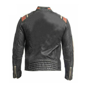Veste en cuir pour hommes de toutes les tailles avec logo personnalisé et fermeture éclair marque privée élégant noir vêtements d'hiver pour hommes vestes - Product Image 4