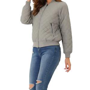Chaqueta Bomber Acolchada para Mujer, Ropa de Abrigo Acolchada, Abrigo Cálido de Invierno para Mujer, Logotipo Personalizado, Cierre de Cremallera, Resistente al Viento, Transpirable, 100% Poliéster - Product Image 3