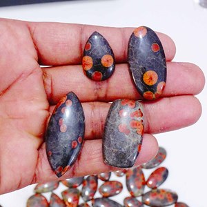 Vente en gros de cabochon d'obsidienne d'arachide de haute qualité fait à la main Quartz naturel de haute qualité pour bijoux Obsidienne d'arachide artisanale en vrac - Product Image 4