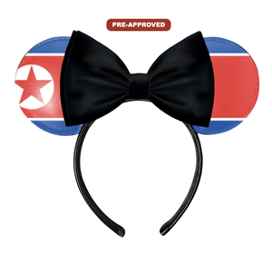 Diadema Personalizada por Encargo de Fábrica - Diseño Pre-Aprobado Bandera de Corea del Norte H.E.R. Accesorios Hechos a Medida, Orejas de Ratón de Diseño - Product Image 1