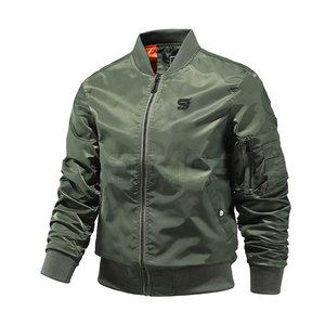 Chaqueta Bomber de Invierno para Hombre de Cuero Personalizada al por Mayor con Cuello Alto, Tela de Lona y Diseño Ecológico - Product Image 1