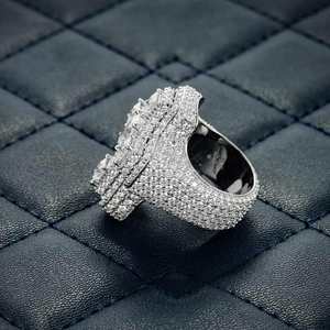Amazing Looking Men's Wedding <b>Ring</b> with Cross Moissanite Baguette Diamond and 14Kt Gold Sterling <b>Silver</b>-<b>Toes</b> <b>Ring</b> - Product Image 4