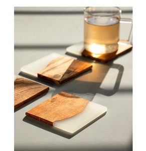 ที่รองแก้วไม้อะคาเซียทำด้วยมือทำจากไม้สำหรับใช้ในบ้านและสำนักงาน - Product Image 3