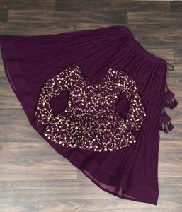 Color melocotón pesado Faux bordado y Georgette trabajo de alta calidad pakistaní Salwar Kameez conjuntos ropa India regional - Product Image 5