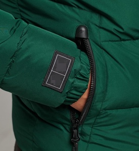 Men's High Quality <b>Canvas</b> Stand Collar Winter <b>Jacket</b> Casual Outwear Green Dye Zipper Closure Warm Padded for Outdoor Use - Product Image 5