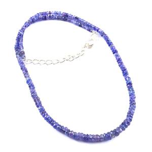 Collar de Cuentas Redondas de Tanzanita Facetada de 16 Pulgadas, Joyería de Piedras Preciosas de Plata de Ley 925 Hecha a Mano para Niños y Mujeres - Product Image 3