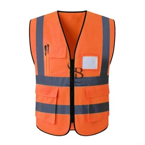 Hi Vis nouveau Design veste de sécurité réfléchissante avec plusieurs poches sortie d'usine réflexion blanc gilet réflecteur de sécurité vêtements de travail - Product Image 4