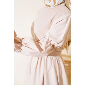 ด้านหน้า Tulle รายละเอียดชุดสีเบจ - Product Image 4