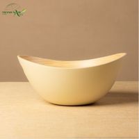 Bol jetable en bambou filé à la main avec poignée intégrée, design minimaliste écologique, idéal pour la rentrée scolaire, personnalisable