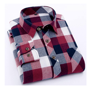 Vente chaude hommes coton chemise à carreaux automne à manches longues coupe régulière à carreaux mince robe col montant séchage rapide durable-ODM - Product Image 3