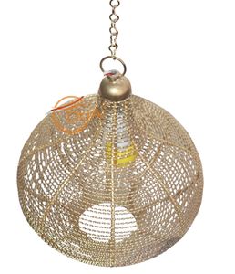 Luz colgante de hierro de latón antiguo, luz de techo de alambre de onda colgante decorativa, acabado dorado, regalo, decoraciones de Año Nuevo de Halloween - Product Image 4