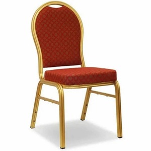 Silla de Comedor Apilable Moderna e Inteligente, Resistente al Agua, de Acero Inoxidable de Lujo para Hotel, Restaurante y Banquetes, con Tapicería de Tela - Product Image 1